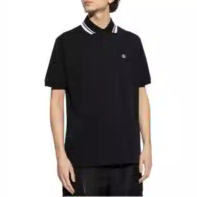 GUCCI Striped Polo Shirt Black