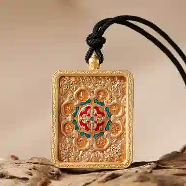 喃呢 藏式热贡手绘唐卡扎基拉姆新中式都市文玩国风国潮旺福平安吉祥好运 合金 项链 男女同款情侣款