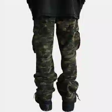 False Perception Washed Zip Cargo Pants Camouflage