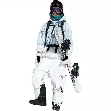 中国李宁 滑雪系列 束脚宽松防水工装运动滑雪裤 男女同款 黑白