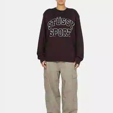 Stussy FW24 2 TONE COTTON MESH CREW logo