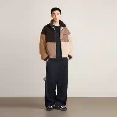 华人青年 拼接撞色立领棉服 男款