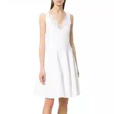 纪梵希 伞摆蕾丝束腰短款无袖连衣裙 女款