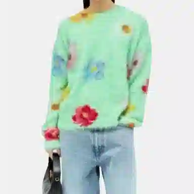 Acne Studios Fluffy Jumper Green