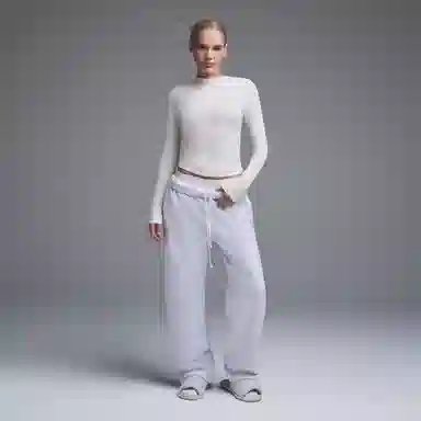 Skims Cotton Jersey Long Sleeve T-Shirt Marble