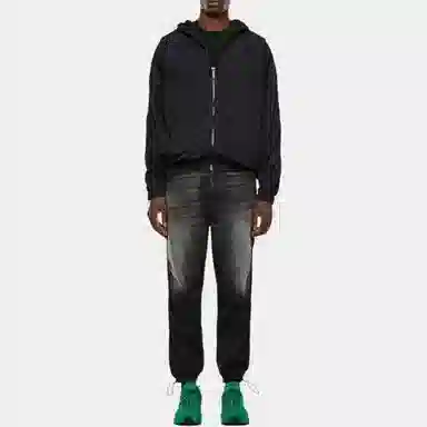 DIESEL Hooded Logo Mesh Lined Jacket Black