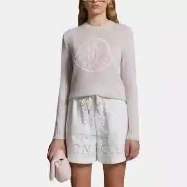 Moncler Embroidered Logo Cashmere Wool Jumper Logo