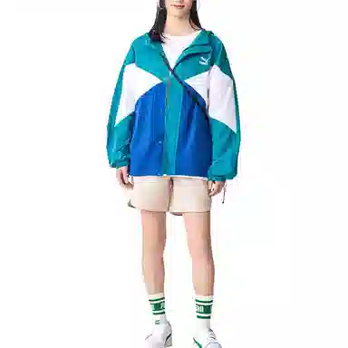 PUMA Logo Print Hoodie Jacket