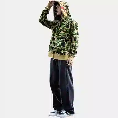 A BATHING APE FW24 Camo Tiger Zip Hoodie