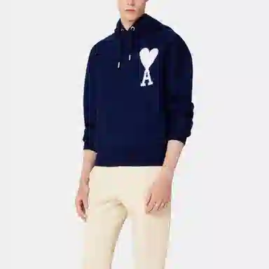 AMIPARIS Logo Pullover Hoodie Blue