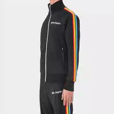 Palm Angels Black Rainbow Track Jacket
