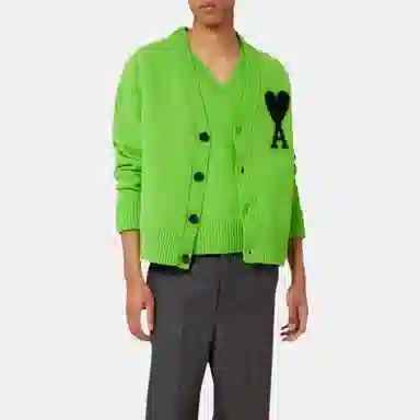 AMIPARIS V-Neck Cardigan Green