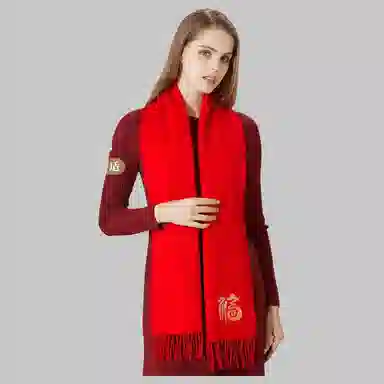 Hengyuanxiang Embroidered Wool Scarf