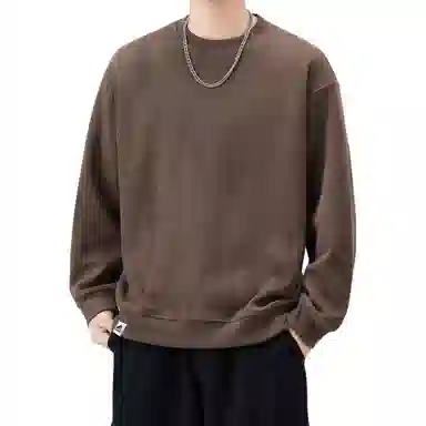 帝狼牛 美式纯色简约时尚圆领长袖套头卫衣 男女同款