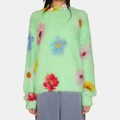 Acne Studios Fluffy Jumper Green
