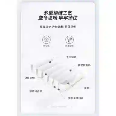 李宁儿童 运动生活系列 纯色连帽拉链卡通图案印花中长款羽绒服 儿童款 白色