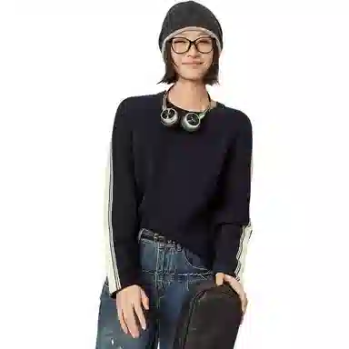 美洋 全棉撞色圆领毛衣 女款