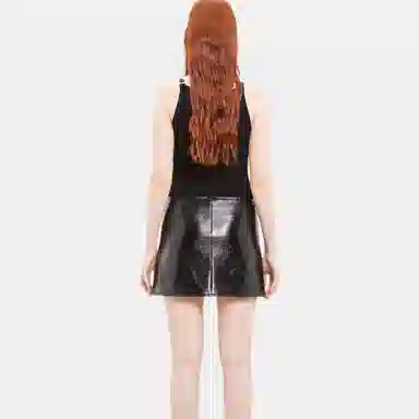 COURREGES SS24 HOLISTIC RIB KNIT TANK TOP Black