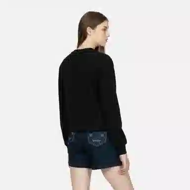 EVISU 23AW Floral Crewneck Sweatshirt Black