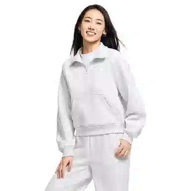 超级安踏 加绒立领纯色卫衣 女款