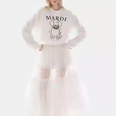 MARDI MERCREDI SS25 SWEATSHIRT SWING THE TAIL DDANJI FLOWER NECKLACE