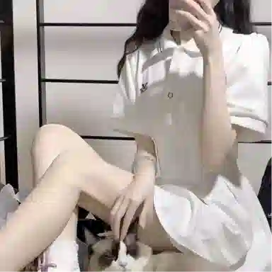 桴生 收腰显瘦仙女小个子纯欲绝美学院风短袖连衣裙 女款