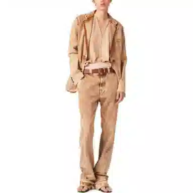 Miu Miu SS23 Washed Denim Jacket Cognac