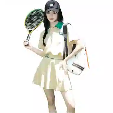 水中花 夏装简约时尚网球服休闲时尚运动短裙裙装套装 女款
