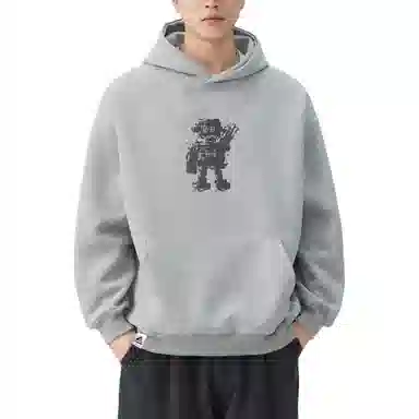 帝狼牛 潮牌小众美式复古高街宽松潮流百搭高级设计感连帽上衣 卫衣 男女同款