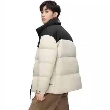 鸭鸭 休闲保暖面包服基础百搭短款加厚立领运动羽绒服 男款