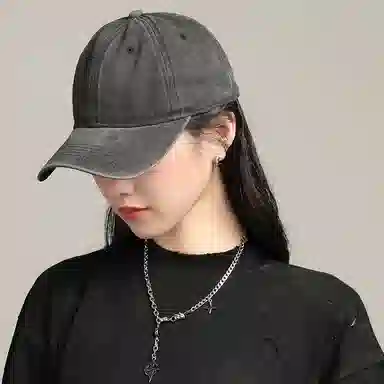 冠辉 做旧弯檐帽遮阳防紫外线 锦纶 鸭舌帽 男女同款情侣款