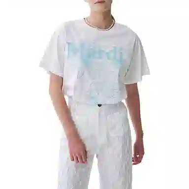 MARDI MERCREDI TSHIRT TRIPLE FLOWER_WHITE SKY SS25T