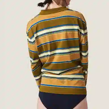 Miu Miu SS24 Striped Knit Polo Green