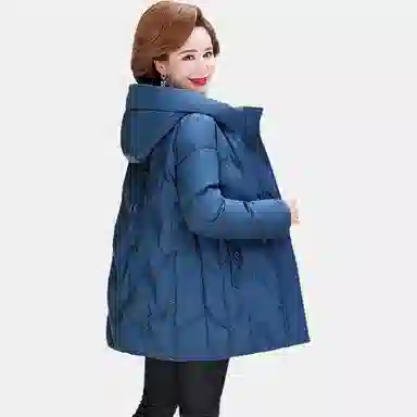 鸭鸭 纯色时尚休闲连帽简约舒适通勤长袖羽绒服 女款