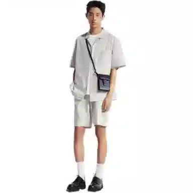 H&M Casual Loose Short Sleeve Shirt Gray