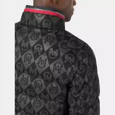 Moncler Letter Print Zip-Up Jacket Black