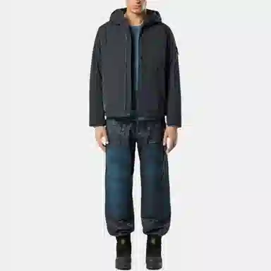 Stone Island Hooded Zip Cotton Jacket