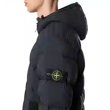 Stone Island Hooded Down Jacket Black