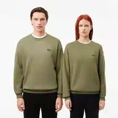 Lacoste Classic Logo Crewneck Sweatshirt Khaki Green