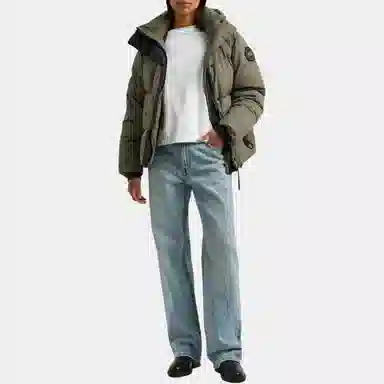 Canada Goose Logo Hoodie Jacket Women Gray