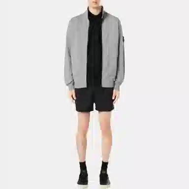 Stone Island Zip-Up Logo Jacket Gray