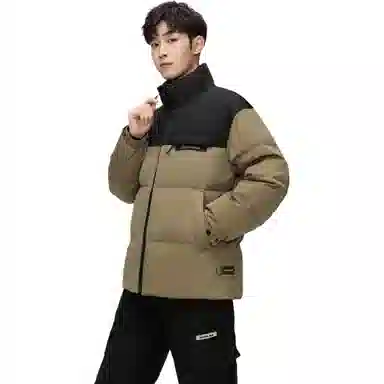 鸭鸭 休闲保暖面包服基础百搭短款加厚立领运动羽绒服 男款