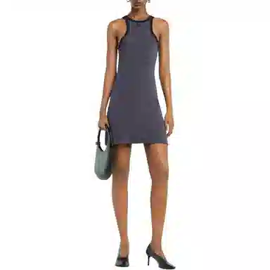 COURREGES SS25 SCUBA MINI DRESS Denim Black