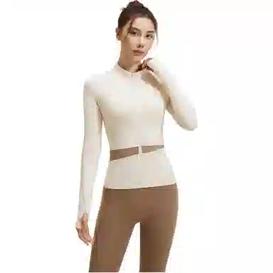 欧迪芬  欧若风蜜桃拼色三件套裸感无缝外套免穿胸垫文胸背心瑜伽裤速干跑步健身服套装出游运动普拉提臀高腰高弹力显瘦  瑜伽套装  女款