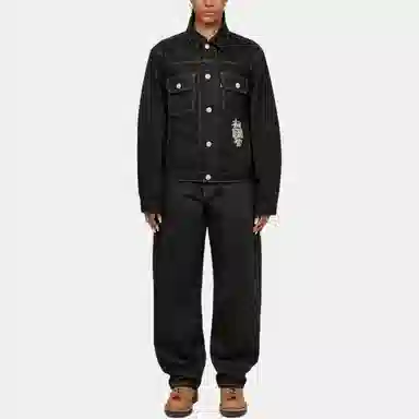 Stussy x Levi's SS24 Logo Embroidered Trucker Jacket Black