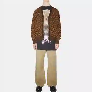Acne Studios Face Wool Sweater Brown