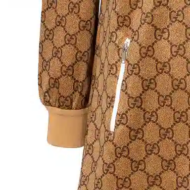 Gucci SS22 Embroidered Logo Dress Brown