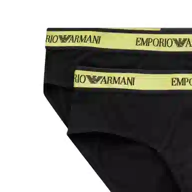 Emporio Armani Jacquard Triangle Briefs 2-Pack Black