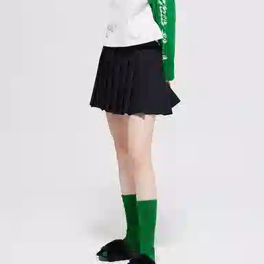 Ed Hardy Logo Pleated Skirt Black