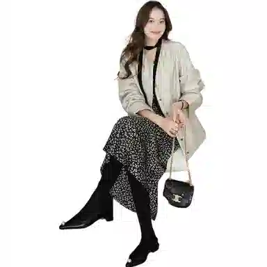 美洋 缎面肌理长袖棉服 女款